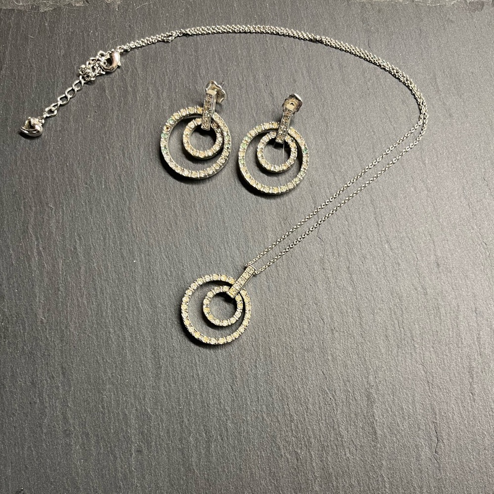 Nadri Double Circle Necklace with Matching Earringsgs